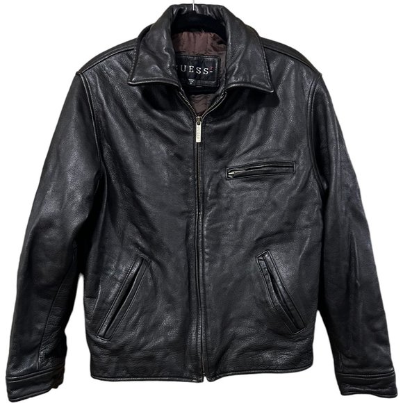 Guess Other - Guess Dark Brown Leather Bomber Jacket (S)